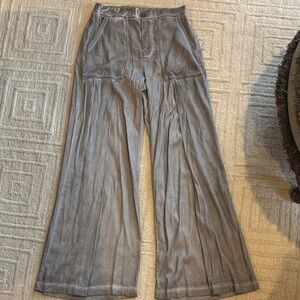XCVI Light Gray Textured Pants